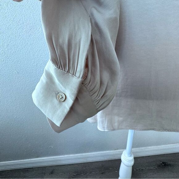 Carmen Mark Valvo Blouse Cream Tunic Long Sleeve Shirt SZ XL - Picture 10 of 13